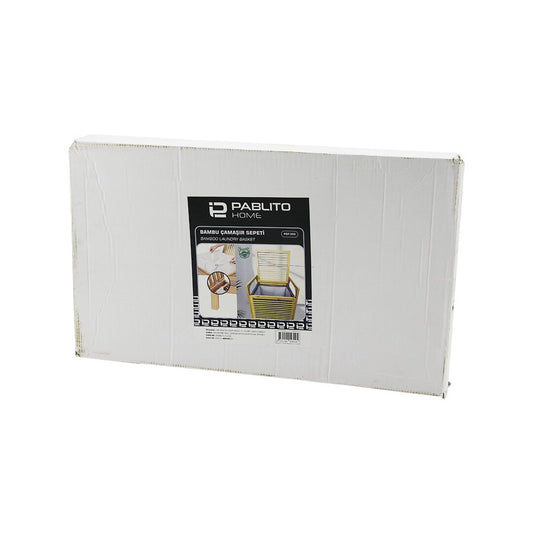 AHŞAP BAMBU KİRLİ ÇAMAŞIR SEPETİ - KUMAŞ ÇANTALI SEPET=40X35X44CM  KOL=16CM+44=Y=60CM