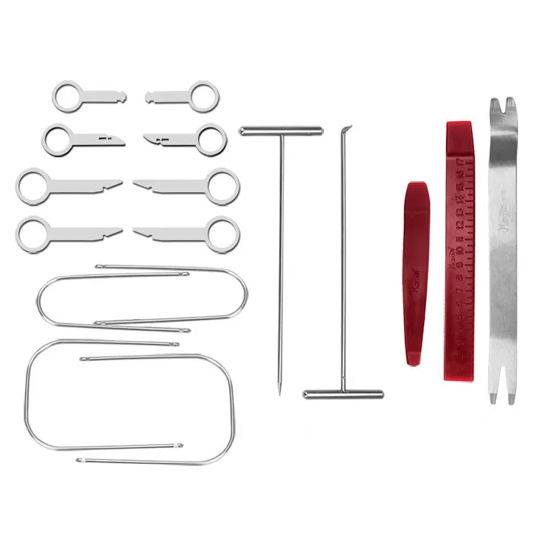 ARAÇ İÇİ SES SİSTEMİ SÖKME - LASTİK SÖKME - KAPI DÜZELTME ÇIKARMA SETİ (17 PARÇA)