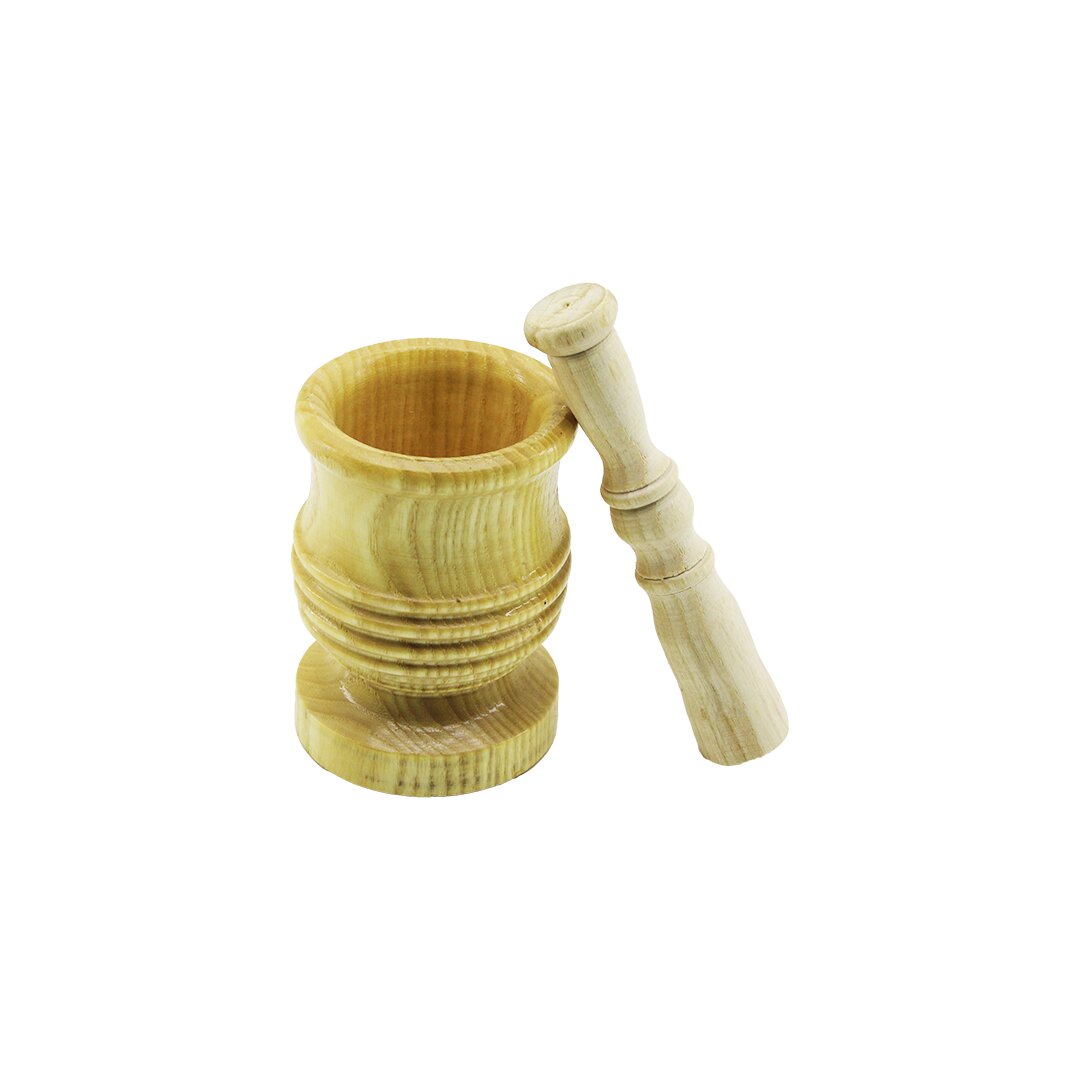 BÜYÜK BOY LÜX AHŞAP HAVAN SARIMSAK DÖVECEK Ç: 8.3CM--D: 7CM--Y: 12CM FİLELİ AMBALAJ
