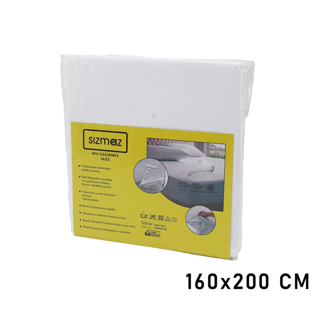 ÇİFT KİŞİLİK YATAK KORUYUCU SIVI GEÇİRMEZ ALEZ 160X200CM HAVA ALIR ANTİBAKTERİYEL ANTİALERJİK