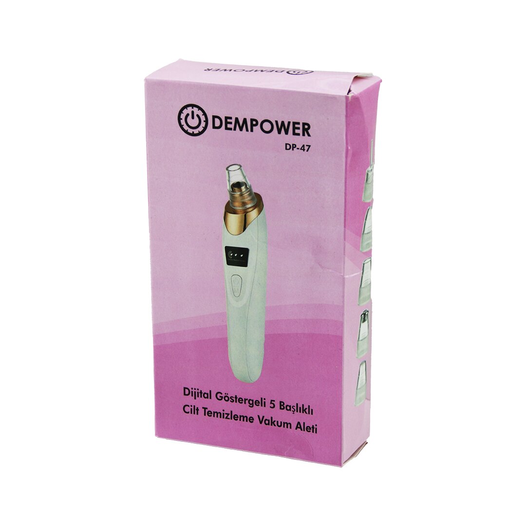 CİLT BAKIM ALETİ VAKUM AKNE- GÖZENEK- SİYAH NOKTA TEMİZLEME USB ŞARJ - 5BAŞLIK DİJİTAL G.- 3KADEME HIZ