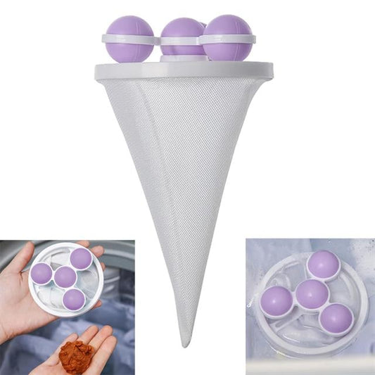 Çok Fonksiyonlu Çamaşır Makinesi İçin Yıkanabilir Mor Toz Tüy Toplayıcı