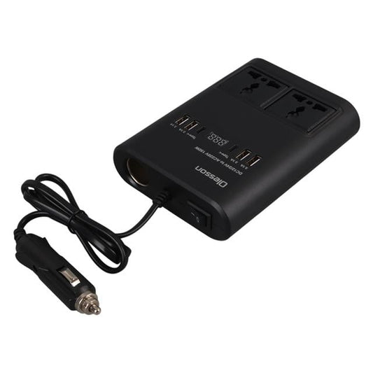 DC 12-24V 150W Oto Araç Power İnverter Ek Çakmak Girişi - 2x TYPE-C - 4x USB - 2x 220V Üniversal Priz