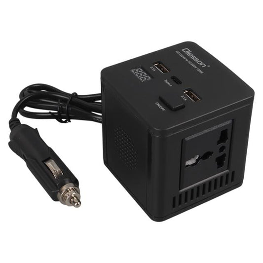 DC 12-24V 150W Oto Araç Power İnverter TYPE-C - Çift USB - 220V Üniversal Priz Girişli