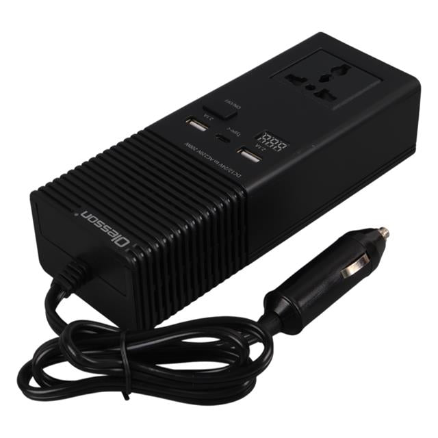 DC 12-24V 200W Oto Araç Power İnverter Ek Çakmak Girişi - TYPE-C - Çift USB - 220V Üniversal Priz