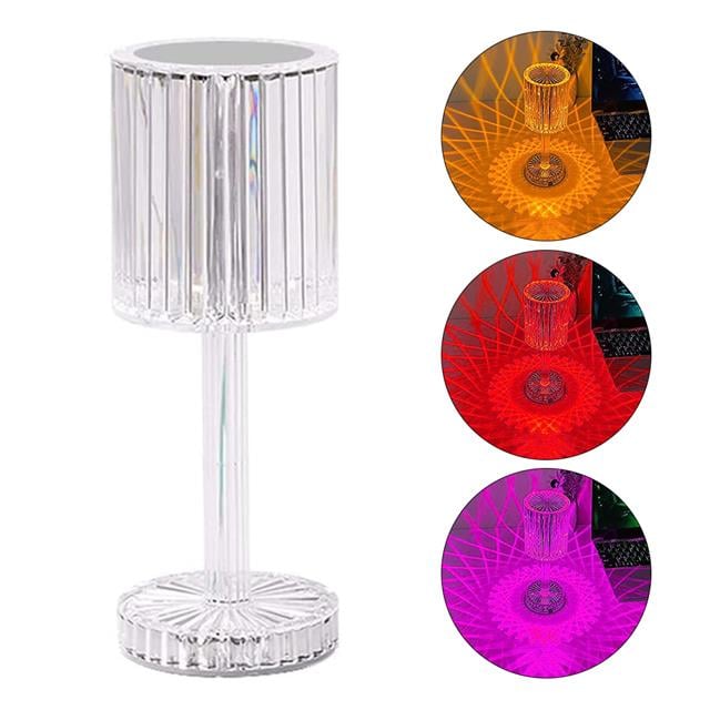 Dekoratif RGB LED'li Ambiyans Masa Gece Lambası Şarjlı Dokunmatik Tuşlu HA-1788