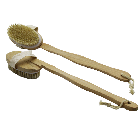 ELE GEÇMELİ - SAPLI AHŞAP SIRT KESESİ DUŞ FIRÇASI LİFİ