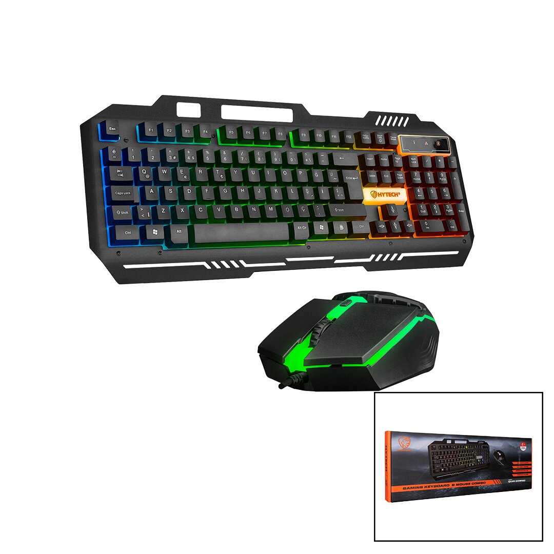 EVEREST HKM-X86 QUİN GÖKKUŞAĞI IŞIKLI USB KABLOLU KLAVYE - MOUSE SET 150CM KABLO