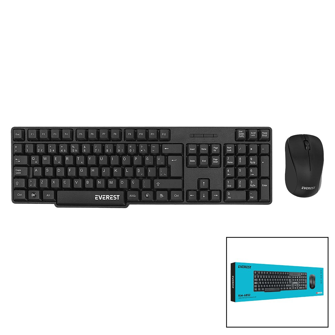 EVEREST KM-6852 KABLOSUZ İNCE KLAVYE - MOUSE SETİ Q KALVYE