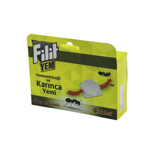 FİLİT  4PCS  KARINCA - HAMAM BÖCEK  YEMİ   6AY ETKİLİ - İSTASYON   YEM: 1.5GR X 4AD.=6GR