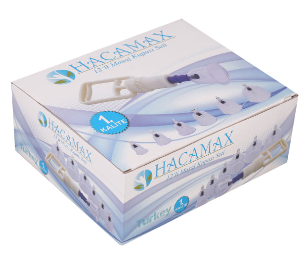 Hacamat Kupası 12’li Çekme Seti Vakumlu Masaj Aleti