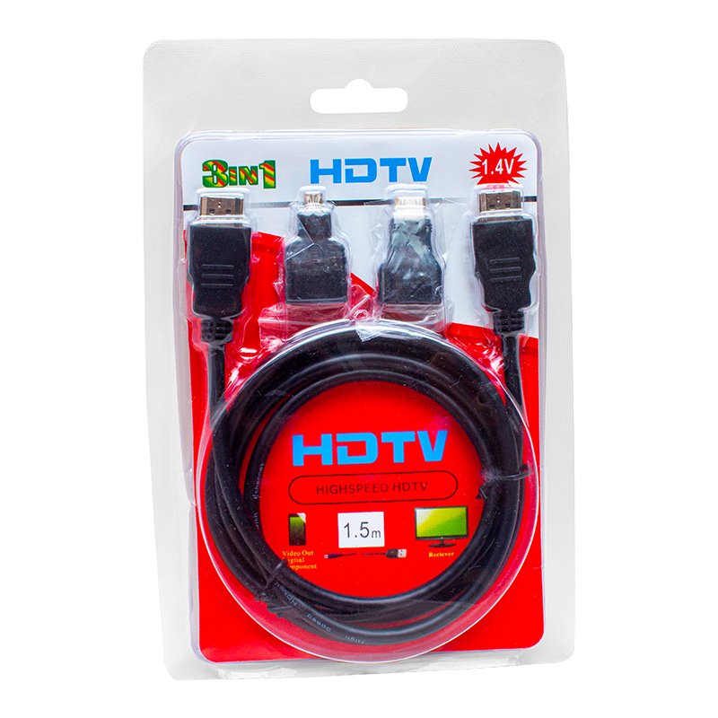 HDMI KABLO 1.5 METRE 3LÜ SET (MICRO HDMI HDMI*MİNİ HDMI HDMI)