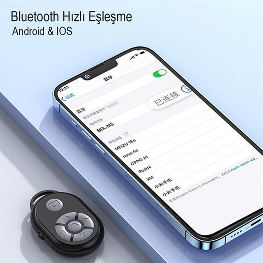 IOS/ANDROID CEP TELEFONU UYUMLU SİYAH BLUETOOTH KUMANDA