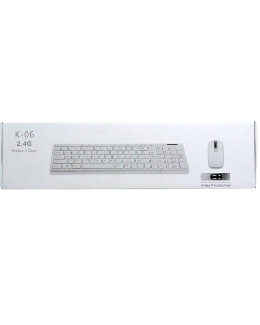 K-06 BEYAZ DOCK WIRELESS KABLOSUZ KLAVYE MOUSE S PL-374