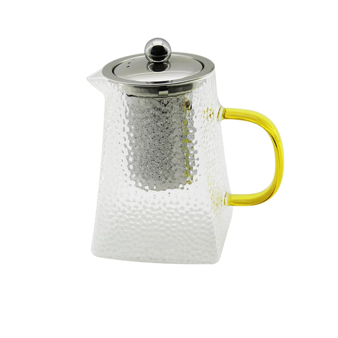 KARE KABARTMALI - BOROSİLİKAT CAM DEMLİK 550ML