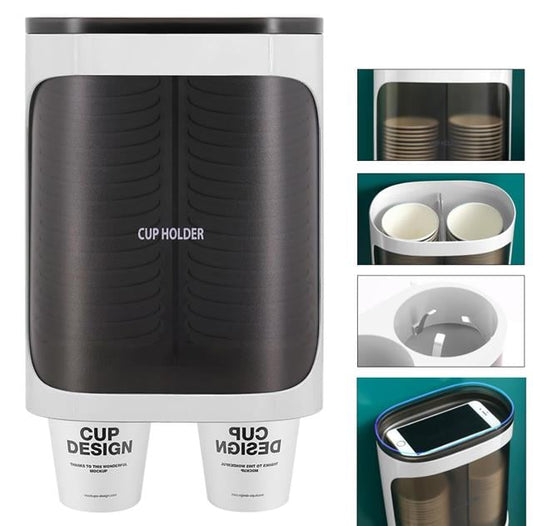 Kendinden Yapışkanlı Çiftli Plastik - Karton Bardak Dispenseri