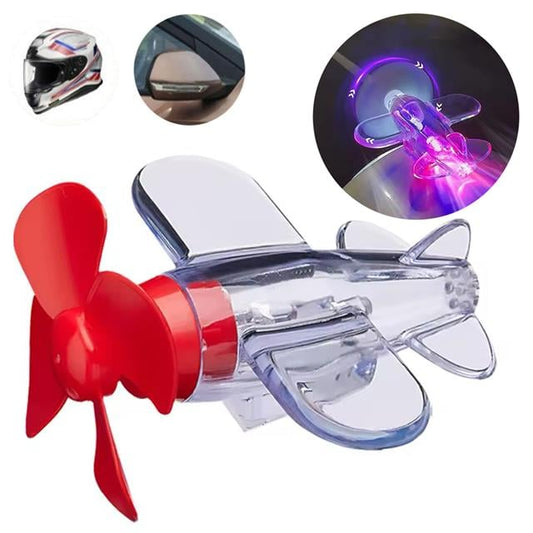 LED Işıklı Motosiklet Süs Uçağı Pilsiz Çalışan, Kırmızı-Mavi Işık Efektli