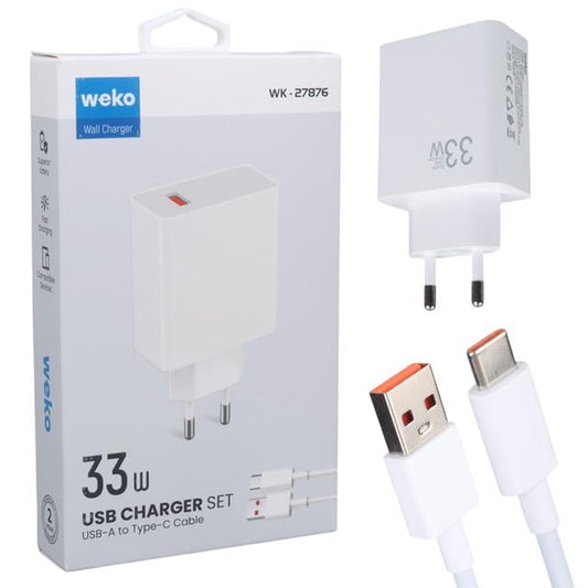 M11 Beyaz 33 Watt Turbo Usb Şarj Başlık Adaptörü + Type-C Kablo