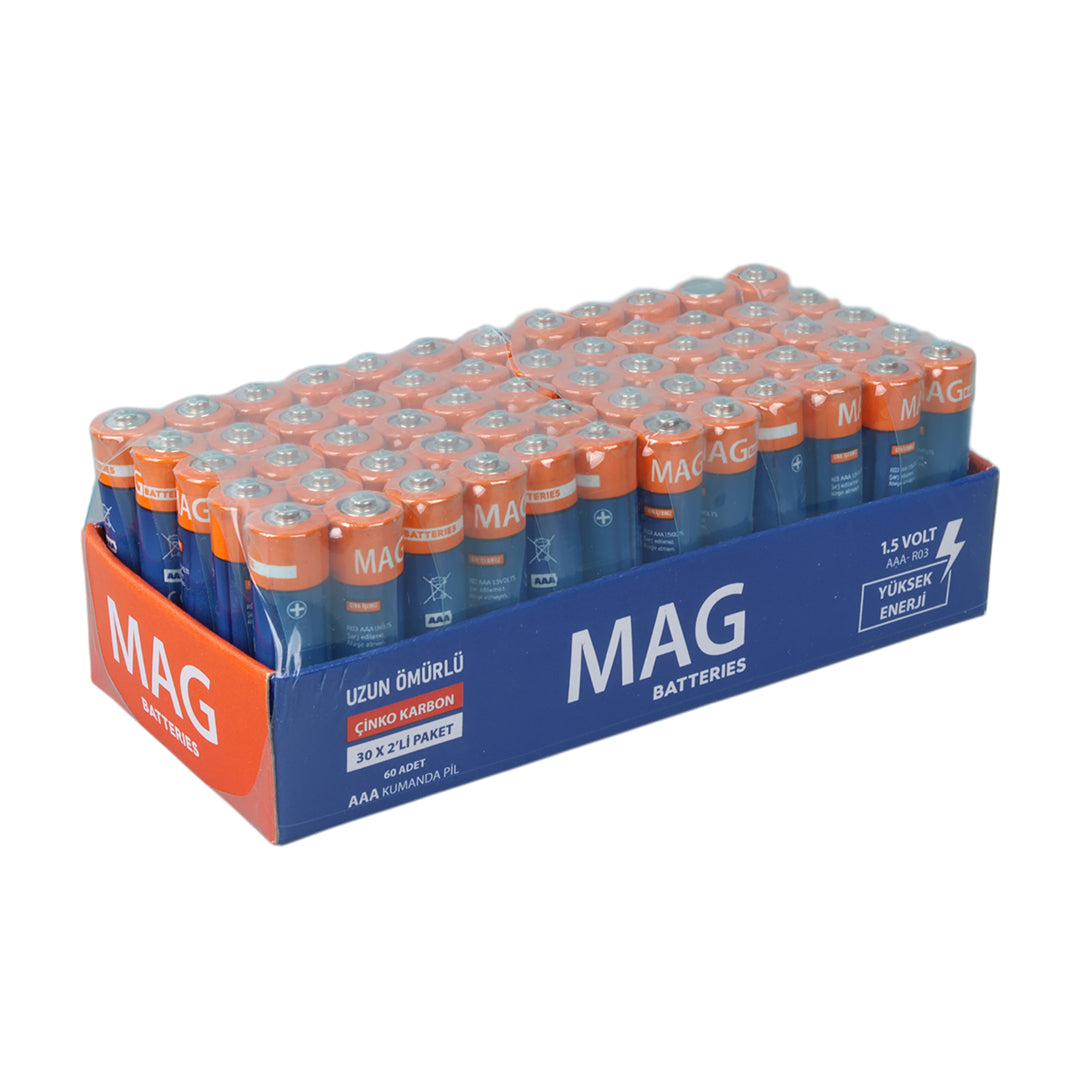 MAG BATTERIES MG-26172 KARBON ÇİNKO AAA 60LI İNCE KALEM KUMANDA PİLİ (R03 UM-4)