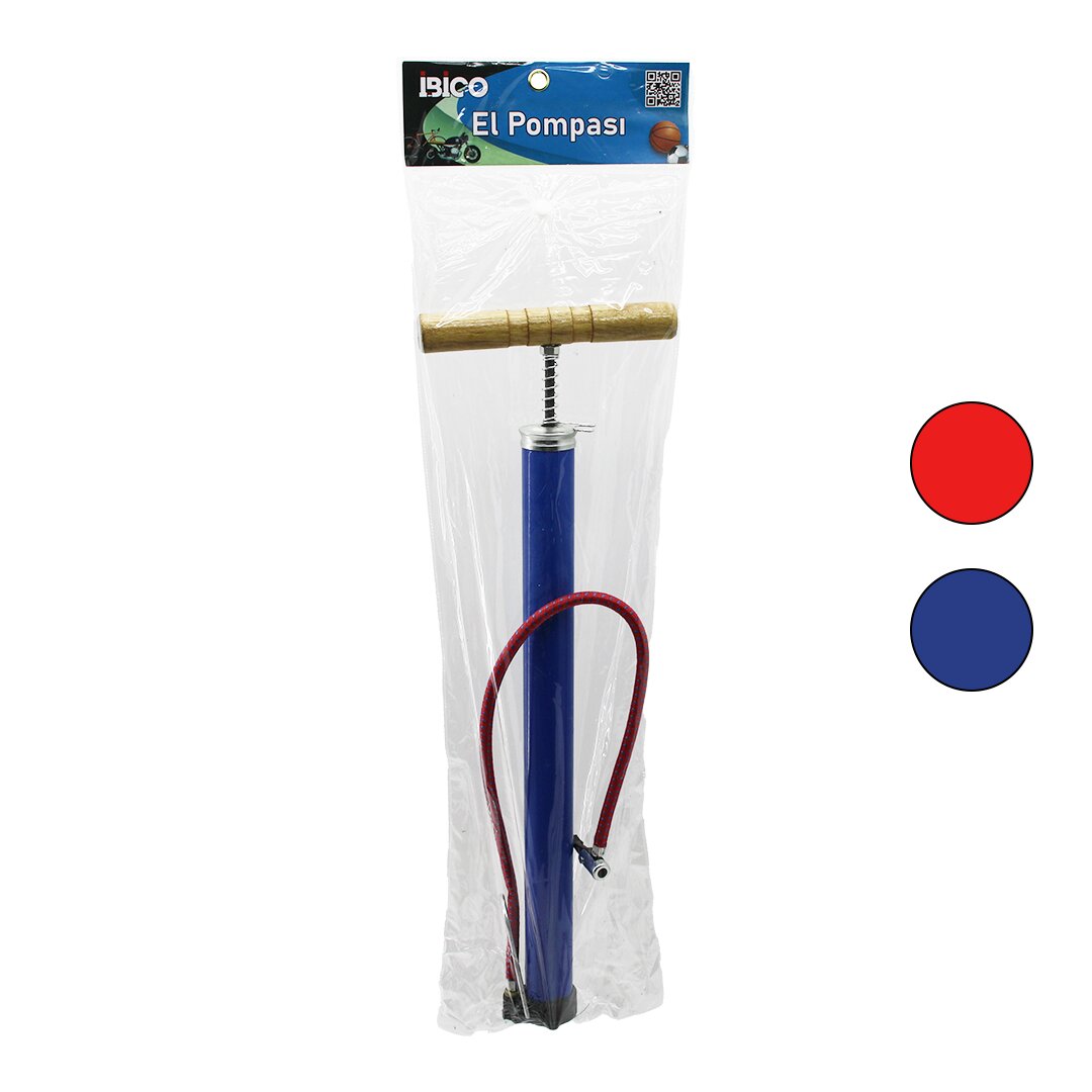 METAL GÖVDE AHŞAP KOL İRAN EL POMPASI 55CM TOP - BİSİKLET - MOTOR AYAKLIK APARATLI
