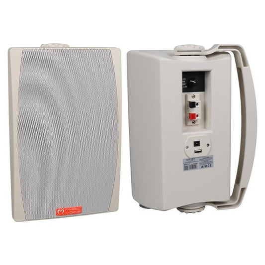 MV-03 16 CM 60 Watt Komütatörlü Hat Trafolu Beyaz Sütun Hoparlör (2'li Takım)