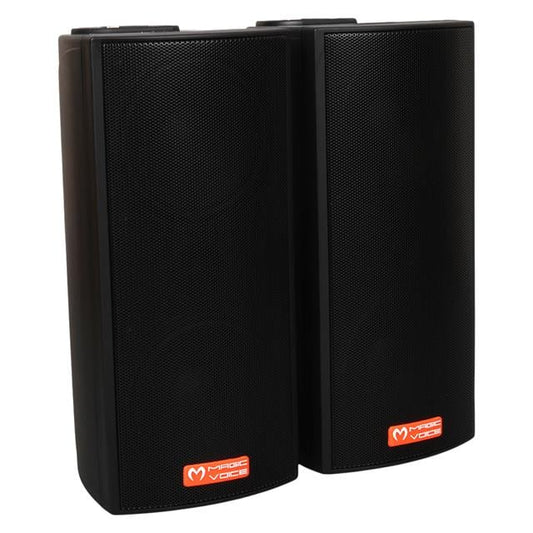 MV-19 2x7.5 CM 40 Watt Komütatörlü Hat Trafolu Siyah Sütun Hoparlör (2'li Takım)