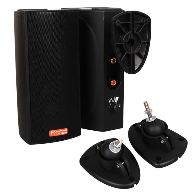 MV-19 2x7.5 CM 40 Watt Komütatörlü Hat Trafolu Siyah Sütun Hoparlör (2'li Takım)