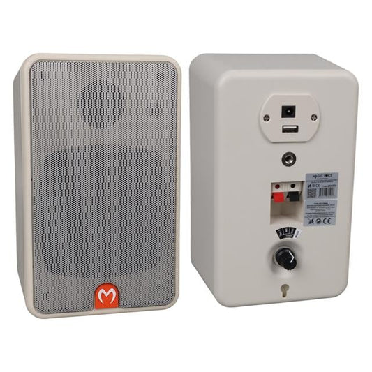 MV-21 10 CM 40 Watt Komütatörlü Hat Trafolu Beyaz Sütun Hoparlör (2'li Takım)