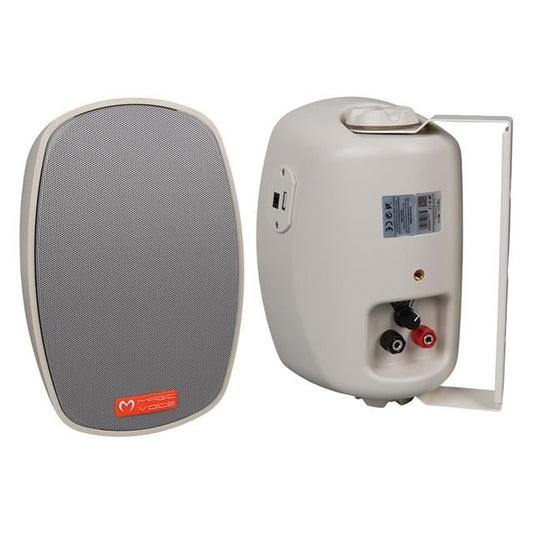 MV-22 12 CM 40 Watt Komütatörlü Hat Trafolu Krem Beyaz Sütun Hoparlör (2'li Takım)