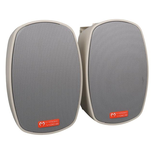 MV-22 12 CM 40 Watt Komütatörlü Hat Trafolu Krem Beyaz Sütun Hoparlör (2'li Takım)