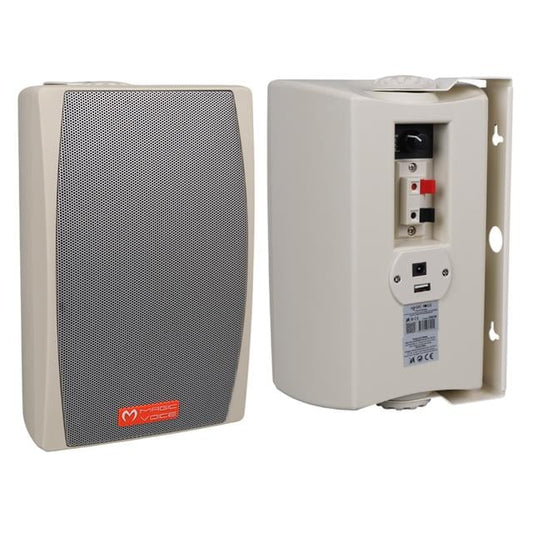 MV-24 13 CM 50 Watt Komütatörlü Hat Trafolu Krem Beyaz Sütun Hoparlör (2'li Takım)