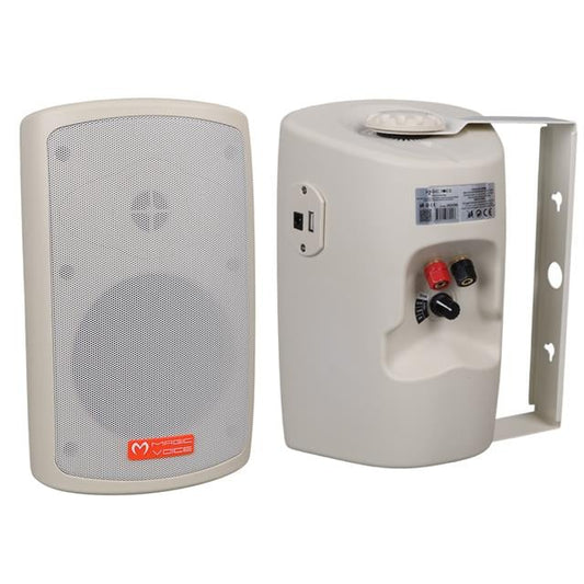 MV-36 11 CM 50 Watt Komütatörlü Hat Trafolu Krem Beyaz Sütun Hoparlör (2'li Takım)