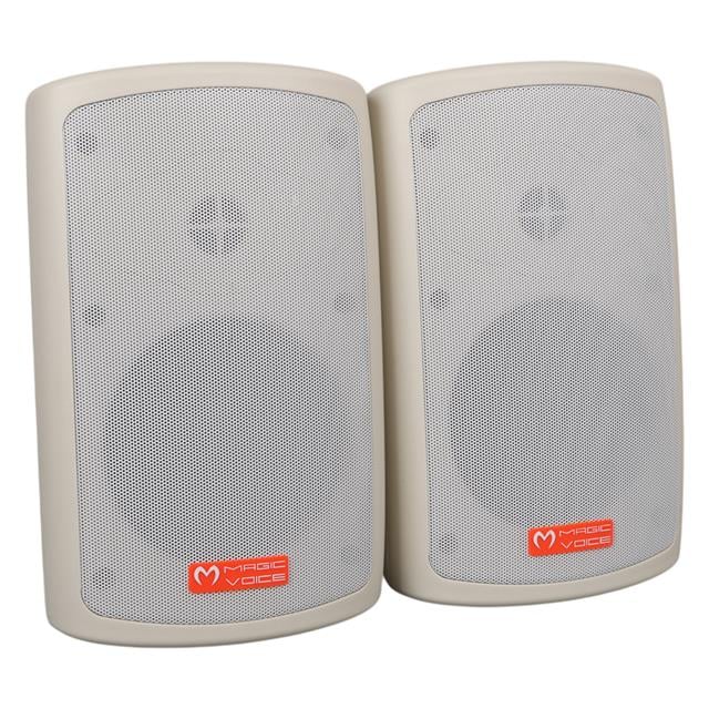 MV-36 11 CM 50 Watt Komütatörlü Hat Trafolu Krem Beyaz Sütun Hoparlör (2'li Takım)