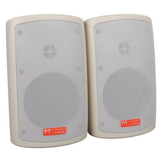 MV-36 11 CM 50 Watt Komütatörlü Hat Trafolu Krem Beyaz Sütun Hoparlör (2'li Takım)