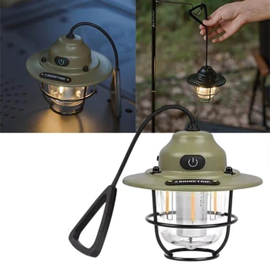 Nostaljik 3 Filament 6 Smd Kamp Çadır Lambası Ampul 1200mAh TYPE-C