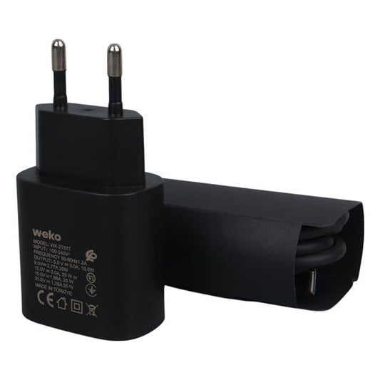 Note10 Siyah 25 Watt Şarj Başlık Adaptörü + Type-C To Type-C Kablo