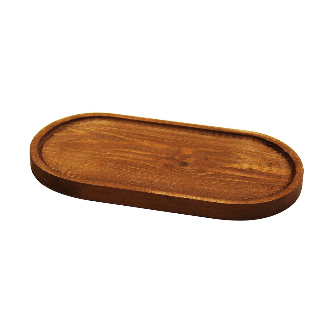 OVAL KOYU RENK=KAHVERENGİ AHŞAP YAĞDANLIK ALTLIK 25X12.5CM