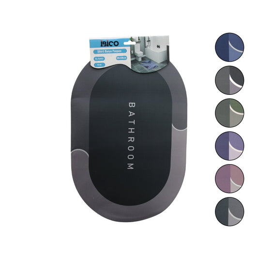 OVAL - MAT RENKLER   38X58CM   SU EMİCİ - SİHİRLİ  BANYO PASPASI  ELASTİK