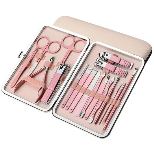Paslanmaz Çelik 18in1 Profesyonel Manikür Tırnak Bakım Seti