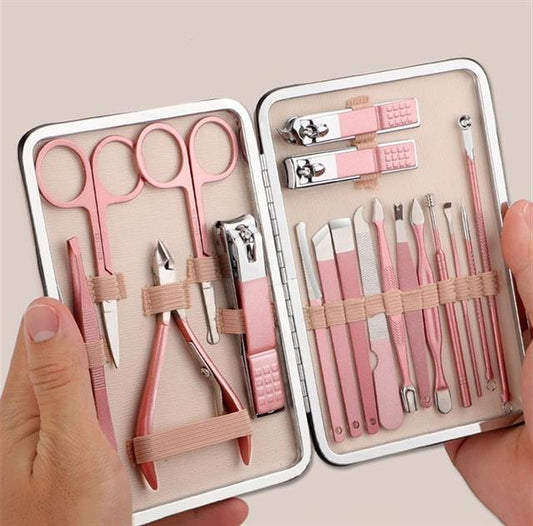 Paslanmaz Çelik 18in1 Profesyonel Manikür Tırnak Bakım Seti