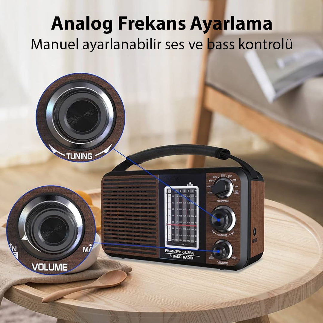 PORTATİF RADYO FM-USB-SD/MMC-AUX (88-108 FM FREKANS ARALIĞI)