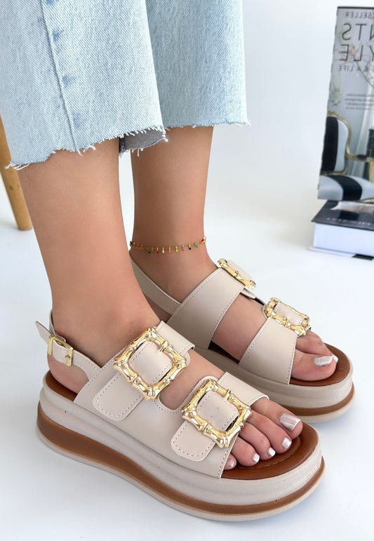 Stan Bej Cilt Sandalet