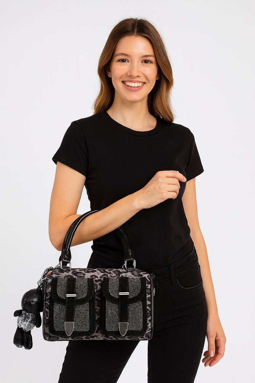 Kiwer Siyah Cilt Omuz Çantası