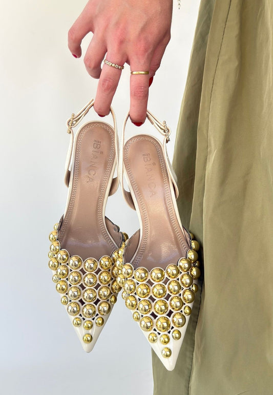 Makay Bej Rugan Topuklu Ayakkabı