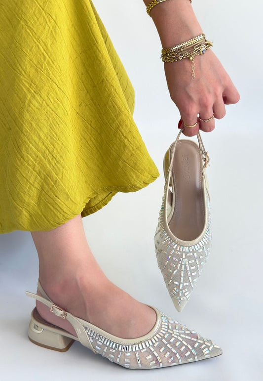 Piga Ten Cilt Tüllü Topuklu Ayakkabı