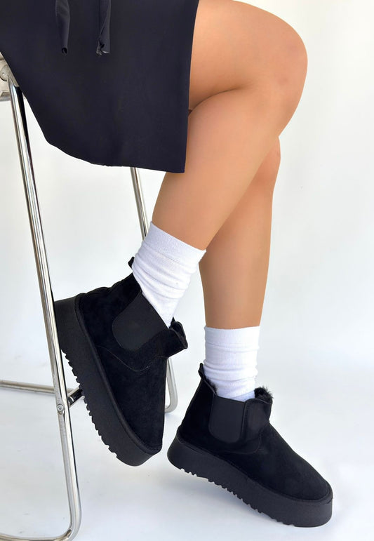 Vision Siyah Süet Yandan Lastikli Bot