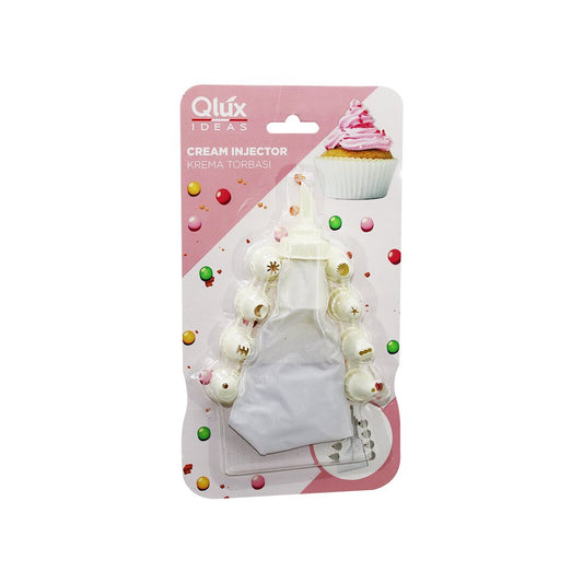 QLUX L-00172 AVANTAGE  10PCS   KREMA TORBASI - SÜSLEME BAŞLIK  SETİ   1-BEYAZ TORBA - 9-KREM BEYAZI PLASTİK BAŞLIK