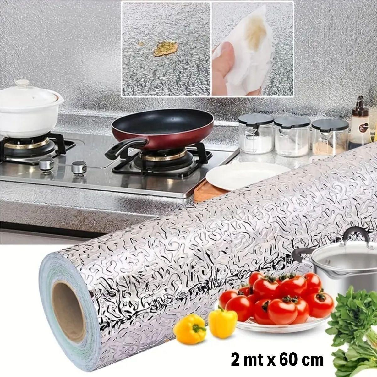 Rulo Gümüş Alüminyum Folyo Duvar Kağıdı, Kendinden Yapışkanlı Raf İçi, Su Geçirmez Folyo 2 mt x 60 cm