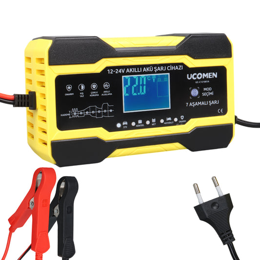 SARI 12/24 VOLT 10 AMPER LED GÖSTERGELİ AKÜ ŞARJ CİHAZI UC-C121001A