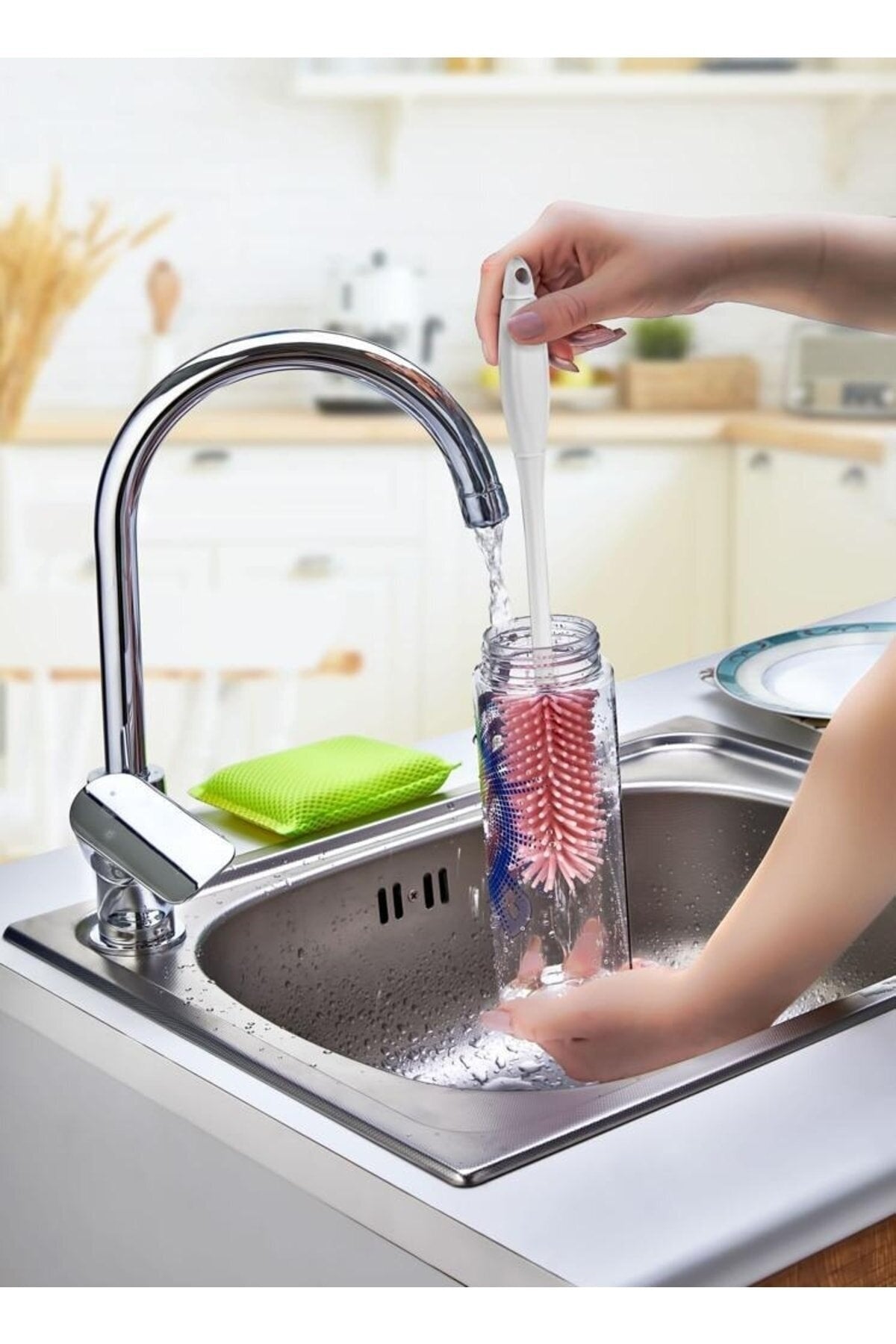 Silikon Şişe Biberon Konserve Kavanoz Matara Temizleme Fırçası Çok Amaçlı Temizleme Fırçası Bpa Free